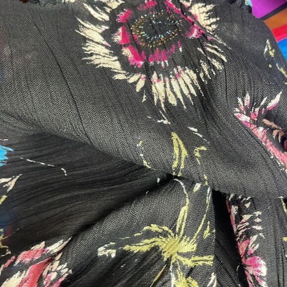 Free People Floral Print Smocked Top Gauze Tank Top NEW size S - Picture 15 of 16